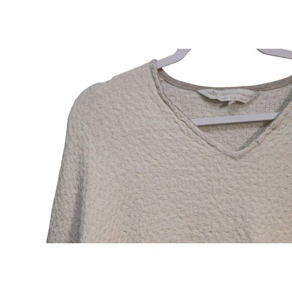 100% Linen Sweater Small Medium Oversized Relaxed Lagenlook Beach Boho Woven - Picture 7 of 14